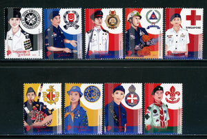 Singapore Scott #1271-1279 MNH Uniforms of Youth Orgs. CV$4+ 452252