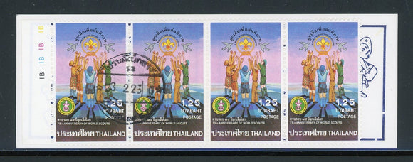 Thailand Scott #982 USED BOOKLET of 4 FD Cancel Scouting 75th ANN CV$5+ 452257