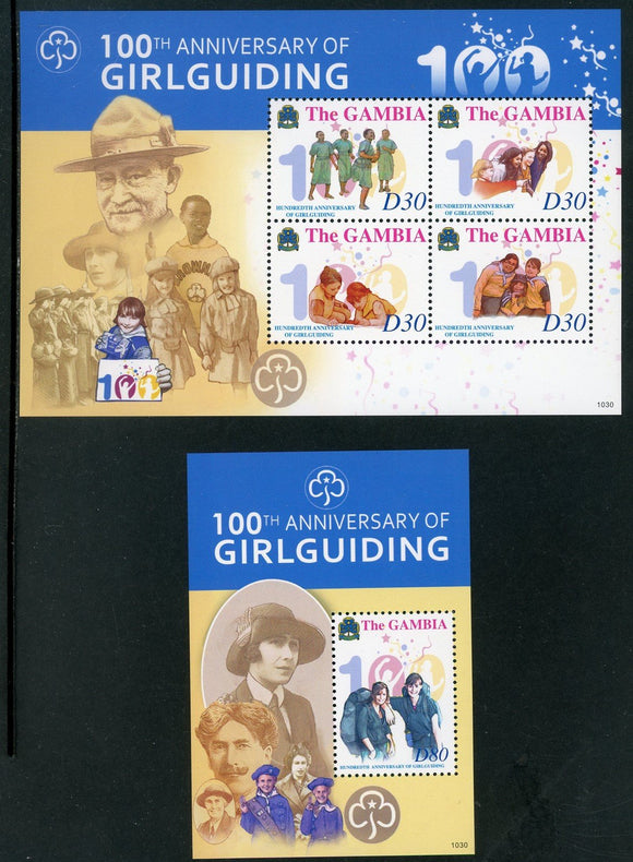 Gambia Scott #3309-3310 MNH SHEETS Girl Guides Centenary CV$14+ 452283