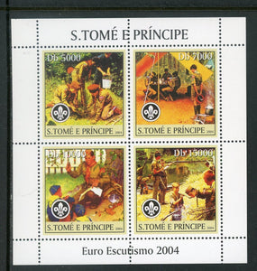 St. Thomas & Prince OS #27 MNH SHEET Scouting in Europe 2004 $$ 452316