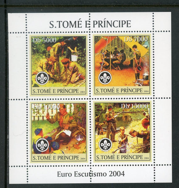 St. Thomas & Prince OS #27 MNH SHEET Scouting in Europe 2004 $$ 452316