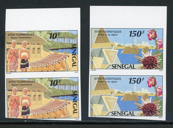 Senegal Scott #989-990 IMPERF MNH PAIRS Tourism $$ 452325