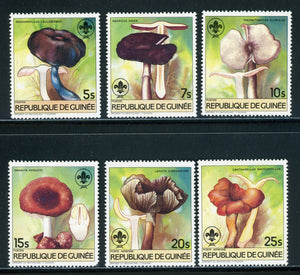 Guinea Scott #918-923 MNH Scouts and Mushrooms CV$16+ 452330