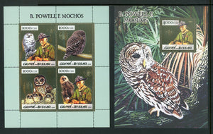 Guinea-Bissau OS #54 MNH SHEETS Scouts and Owls GOLD FOIL $$ 452356