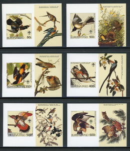 Burkina Faso Scott #717-722 IMPERF MNH Audubon Birds and Scouting $$ 452387