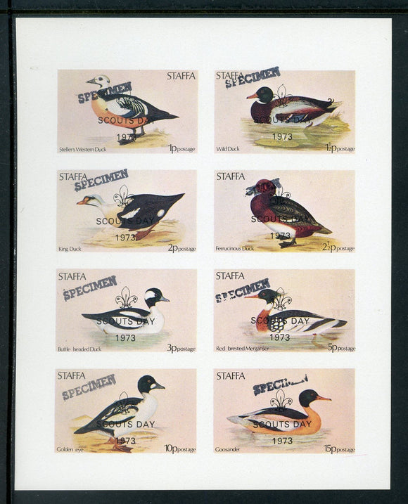 Staffa OS #8 MNH SHEET Birds FAUNA Scout Day $$ 452456