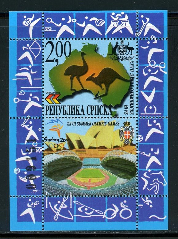 Bosnia (Serb Admin) Scott #122 MNH S/S OLYMPICS 2000 Sydney $$ 452481