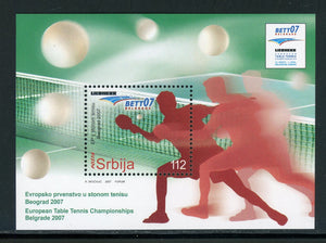 Serbia Scott #379 MNH S/S European Table Tennis CV$5+ 452508