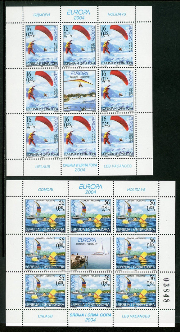 Serbia and Montenegro Scott #246-247 MNH SHEETS Europa 2004 CV$32+ 452526