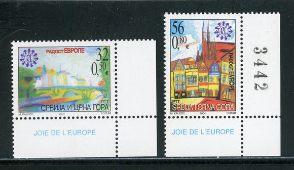 Serbia and Montenegro Scott #263-264 MNH Joy of Europe ART $$ 452528