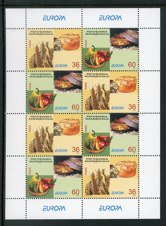 Macedonia Scott #331 MNH SHEET of PAIRS 2005 Europa Gastronomy CV$23+ 452557