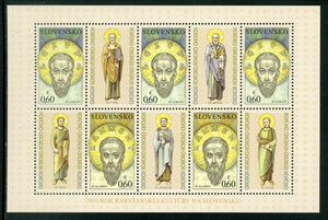 Slovakia Scott #599 MNH SHEET Saints CV$8+ 452578