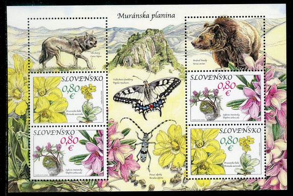 Slovakia Scott #602 MNH SHEET Protected Flowers CV$8+ 452582