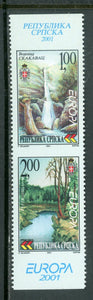 Bosnia (Serb Admin) Scott #137 MNH PAIR VERTICAL Europa 2001 CV$15+ 452623