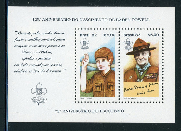 BRAZIL MNH: Scott #1812 125th Ann Baden Powell CV$9+