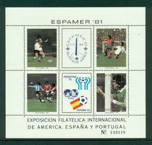 Argentina Scott #1326 MNH S/S Soccer ESPAMER '81 PHILATELY CV$9+ 456981