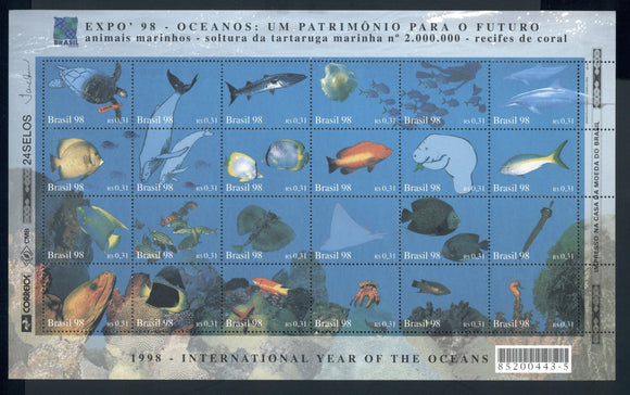 Brazil Scott #2674 MNH SHEET Int'l Year of the Oceans Fauna CV$30+ 456991