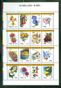 Chile Scott #795a-p MNH Chilean Flowers FLORA CV$24+ 457013