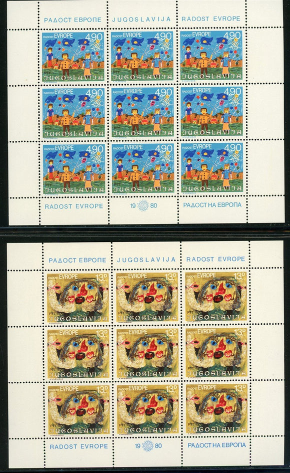 Yugoslavia Scott #1504-1505 MNH SHEETS Joy of Europe Children CV$5+ 457876