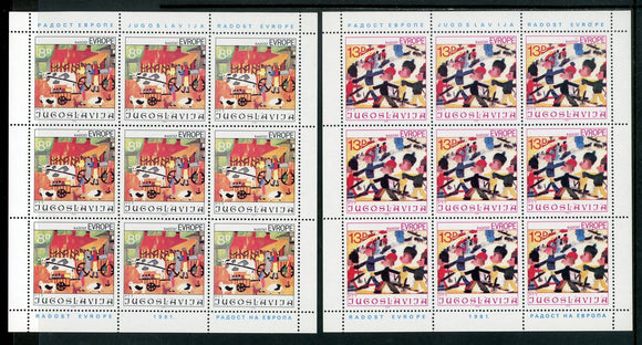 Yugoslavia Scott #1546-1547 MNH SHEETS Joy of Europe Children $$ 457877