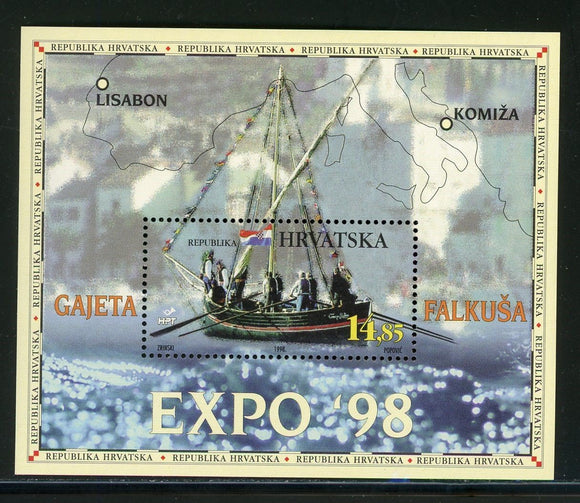 Croatia Scott #365 MNH S/S EXPO '98, Lisbon CV$6+ 457961