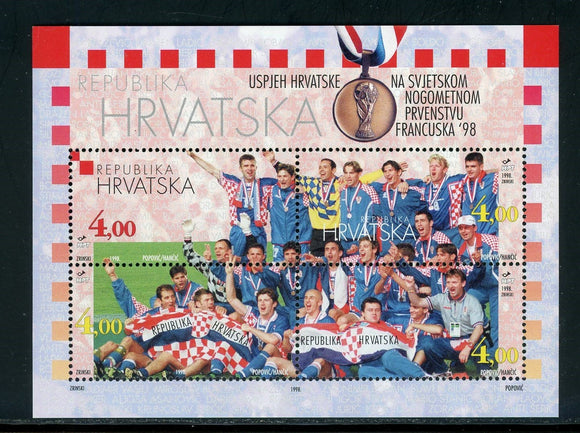 Croatia Scott #375 MNH S/S WORLD CUP 1998 France Soccer Football CV$7+ 457976