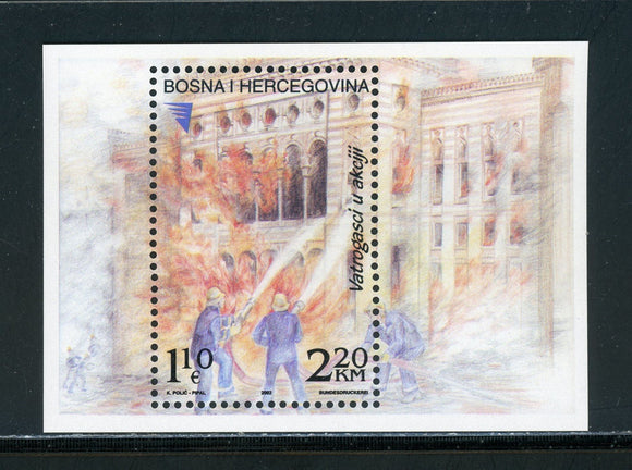 Bosniak Government Scott #411 MNH S/S Sarajevo Fire Fighters $$ 457982