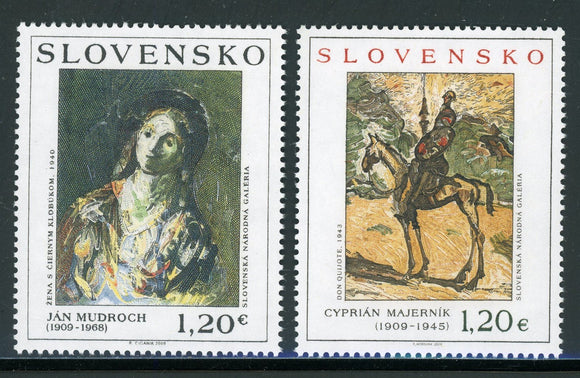 Slovakia Scott #584-585 MNH Paintings ART CV$5+ 463706