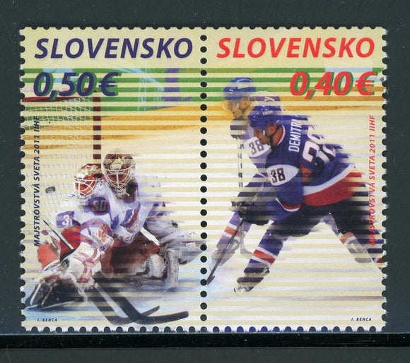 Slovakia Scott #614 MNH PAIR World Ice Hockey Championships 2011 $$ 463712