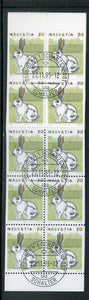 Switzerland Scott #872a USED FIRST DAY CANCEL BOOKLET 70c Rabbit CV$16+ 463751