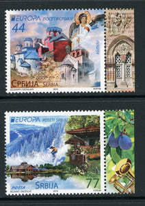 Serbia Scott #593-594 MNH w/LABELS Europa 2012 Tourism $$ 463773