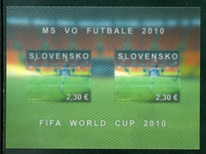 Slovakia Scott #596 SA S/S WORLD CUP 2010 South Africa Soccer CV$12+ 463797