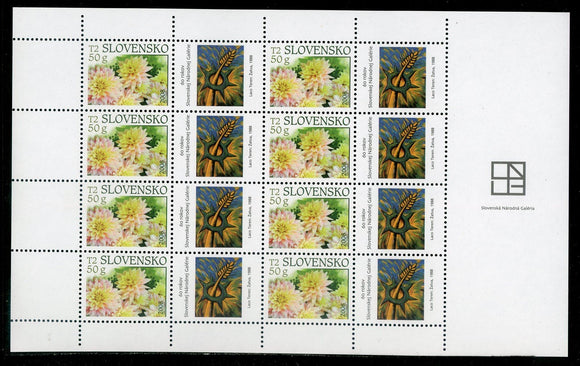 Slovakia Scott #537 MNH SHEET Dahlias FLORA CV$8+ 463805