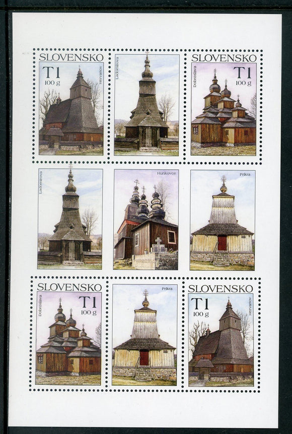 Slovakia Scott #550 MNH SHEET Wooden Churches CV $10+ 463816