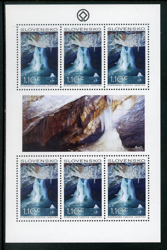 Slovakia Scott #615 MNH SHEET Dobsinská Ice Cave UNESCO Site CV$15+ 463817