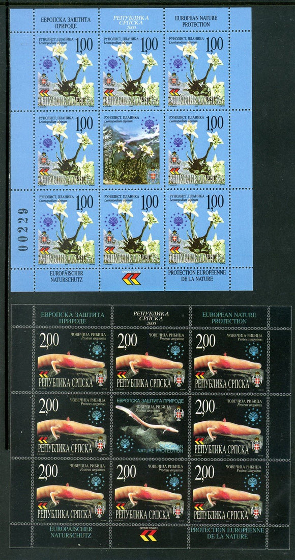 Bosnia (Serb Admin) Scott #124-125 MNH SHEETS Protected Species CV$44+ 463841