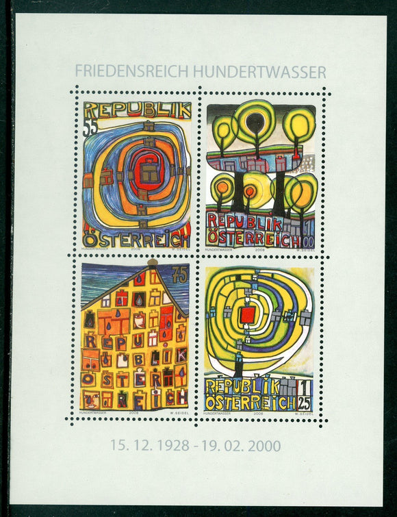 Austria Scott #2173 MNH S/S ART by Hundertwasser CV$9+ 463852