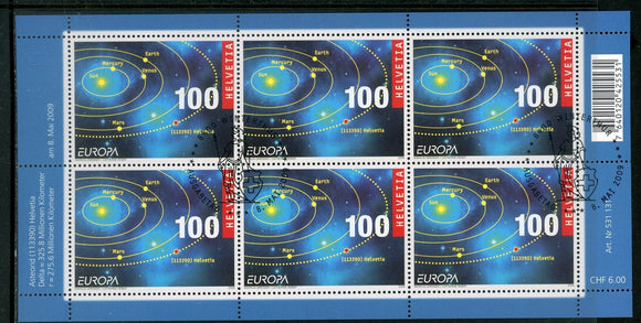 Switzerland Scott #1345 USED FIRST DAY CANCEL Europa 2009 Astron CV$13+ 463870