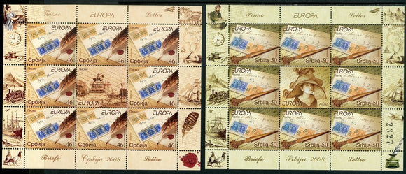 Serbia Scott #431-432 MNH SHEETS Europa 2008 Letters CV$24+ 463884