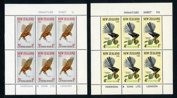 New Zealand Scott #B69a//B70a MLH S/S of 6 Birds FAUNA CV$22+