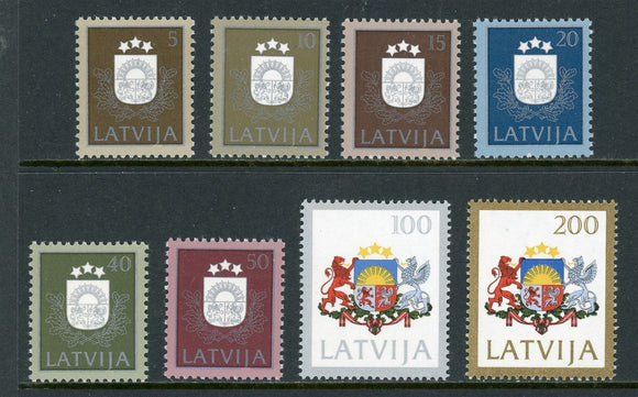 Latvia Scott #300-307 MNH National Arms CV$17+