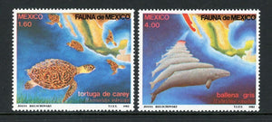 Mexico Scott #1281-1282 MNH Turtles Whales Marine Life FAUNA CV$3+
