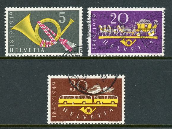 Switzerland Scott #325-327 Used Federal Post Centenary CV$4+ os2