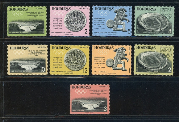 Honduras Scott #C336-C344 MNH OLYMPICS 1964 Tokyo CV$12+