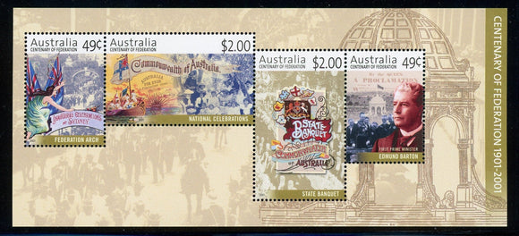Australia Scott #1930a MNH S/S Australian Federation Centenary CV$11+