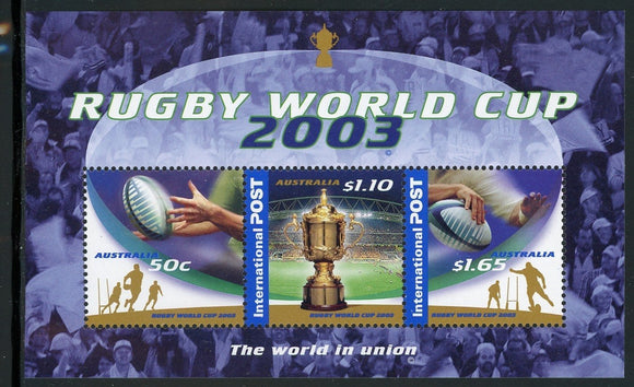 Australia Scott #2201b MNH S/S 2003 Rugby World Champions SPORTS CV$7+