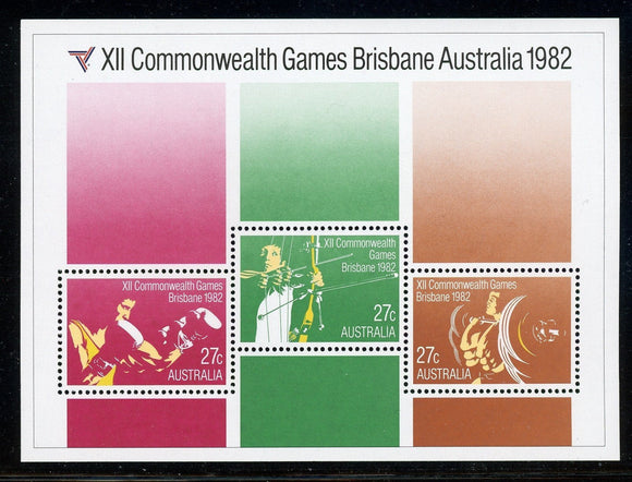 Australia Scott #844a MNH S/S Commonwealth Games 1982 CV$3+