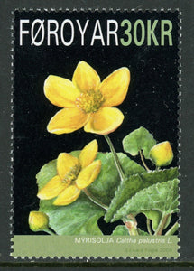 Faroe Islands Scott #501 MNH Caltha Patralus Flowers FLORA CV$8+