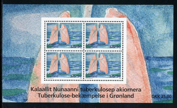 Greenland Scott #B33a MNH S/S Fight Against Tuberculosis MEDICINE CV$11+