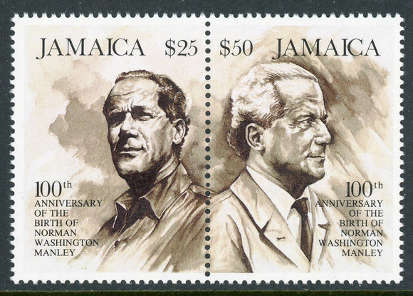 Jamaica Scott #801a MNH PAIR Norman Washington Manley Birth Centenary CV$8+